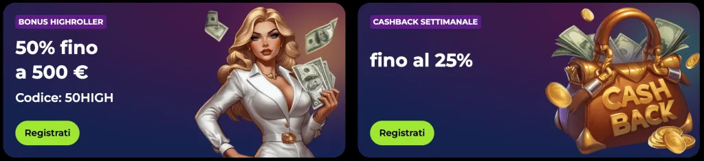 Bonus e promozioni su Spinmama