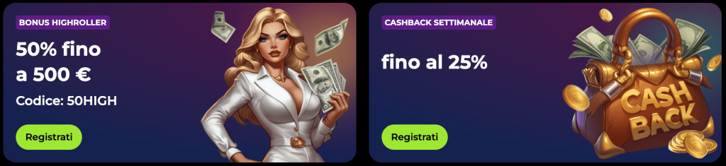 Bonus e promozioni su Spinmama